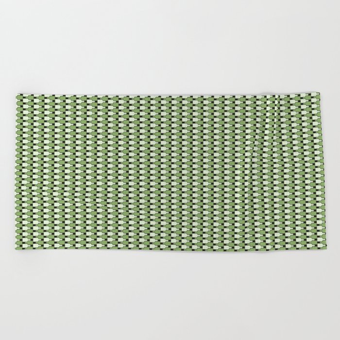 Geometric Cutting Board Pattern in Green Beach Towel