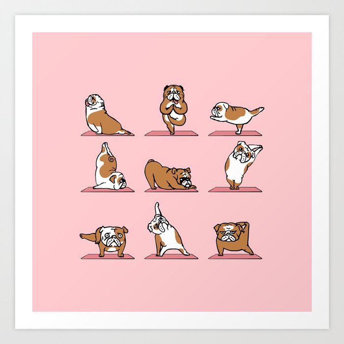Society6 ケース Frenchie Yoga by Huebucket Frenchie Yoga Art Print by Huebucket | Society6