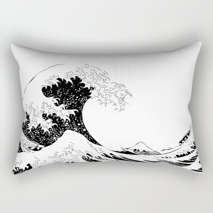 The great wave off Kanagawa - Black Rectangular Pillow