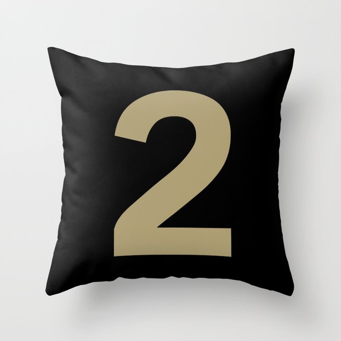 Number 2 (Sand & Black) Throw Pillow