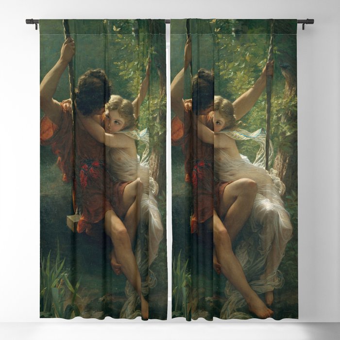 Springtime by Pierre-Auguste Cot 1873 Painting Couple in the Forest Blackout Curtain