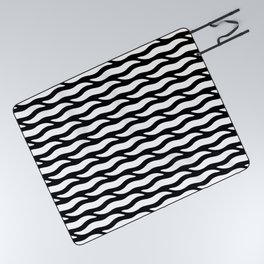 Tiger Wild Animal Print Pattern 352 Black and white Picnic Blanket