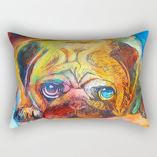 Pop Art Pug Rectangular Pillow