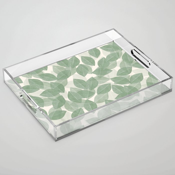 minimalistic leaves 2 Acrylic Tray