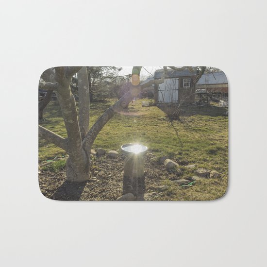 Birdbath Reflections Bath Mat