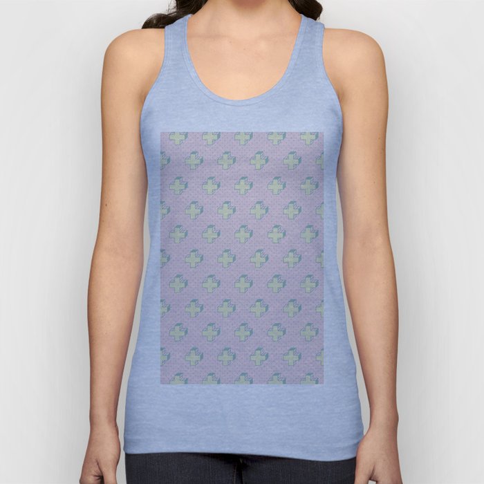 Memphis Pattern - Gemetrical Plus Retro Art in Pink and Yellow - Mix & Match Tank Top