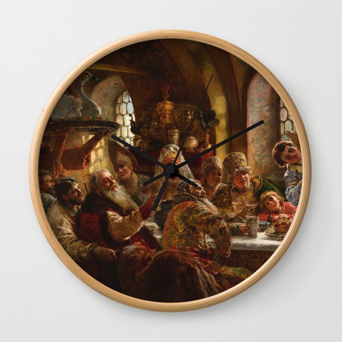 Konstantin Makovsky - A Boyar wedding feast Wall Clock