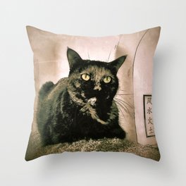 Zen Cat Throw Pillow