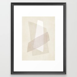 Modern Minimalism White Beige Modern Art Framed Art Print