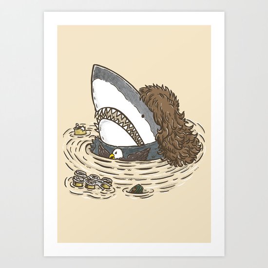 The Mullet Shark Art Print