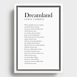 Dreamland - Lewis Carroll Poem - Literature - Typography Print 1 Framed Canvas