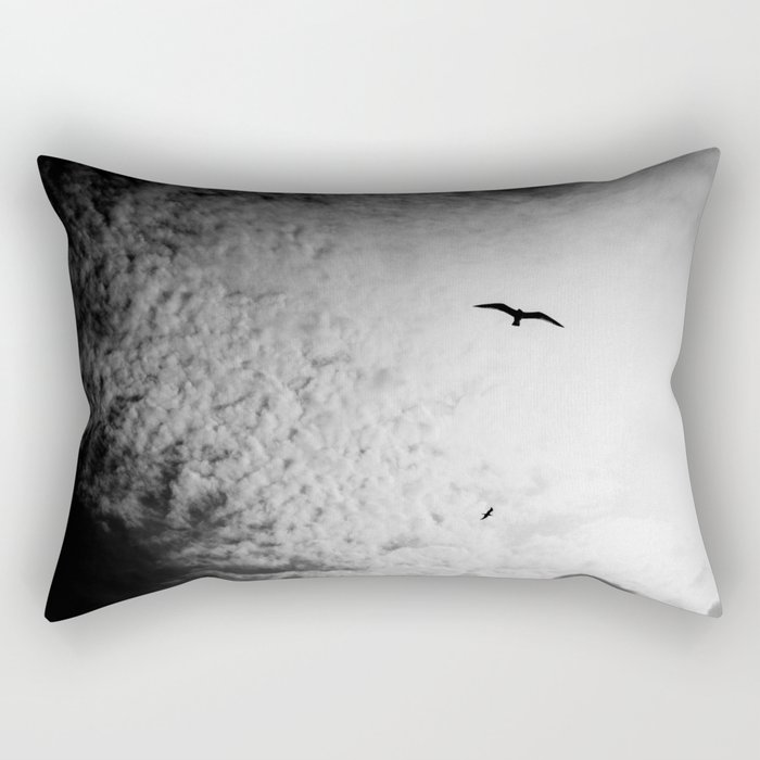 Black bird sky Rectangular Pillow
