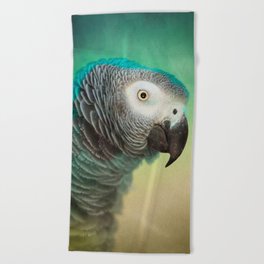 Pictorial African Gray Parrot Beach Towel