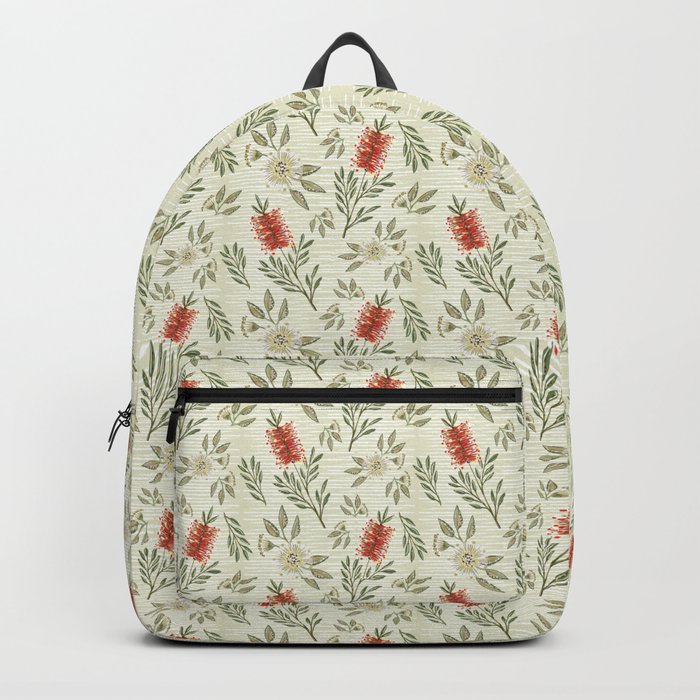Bottlebrush & Gum Blossom - Native Lime - Small Backpack