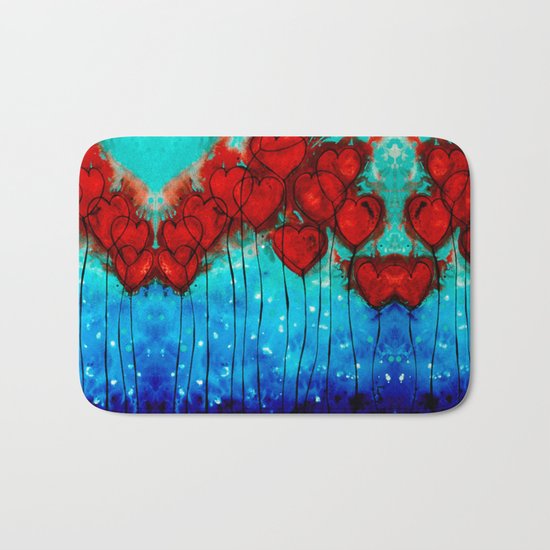 Hearts On Fire - Romantic Art By Sharon Cummings Bath Mat