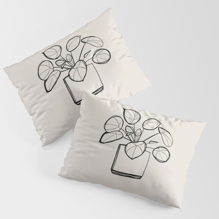 Pilea peperomioides interior plant Art Pillow Sham
