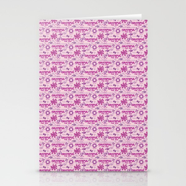 Grateful for You Pink Plum Stationery Cards