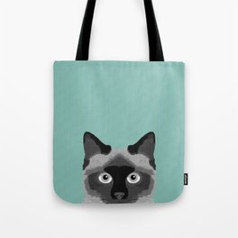 Ezra - Siamese Cat, Cute Kitten Retro Cat Art cell phone case, siamese, cute cat Tote Bag