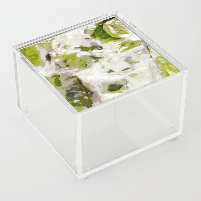 Innocent: a lime green and white abstract Acrylic Box