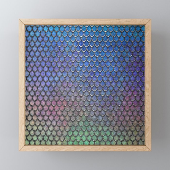 Colorful Silver II Mermaid Scales Framed Mini Art Print