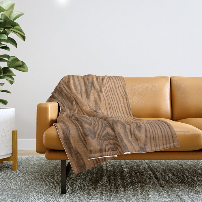 Wood, heavily grained wood grain Throw Blanket