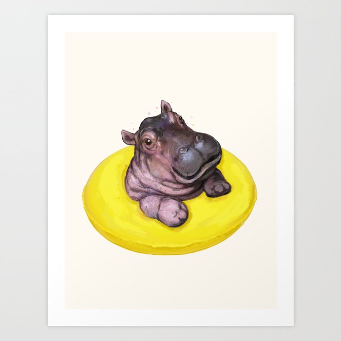 Happy Hippo Art Print