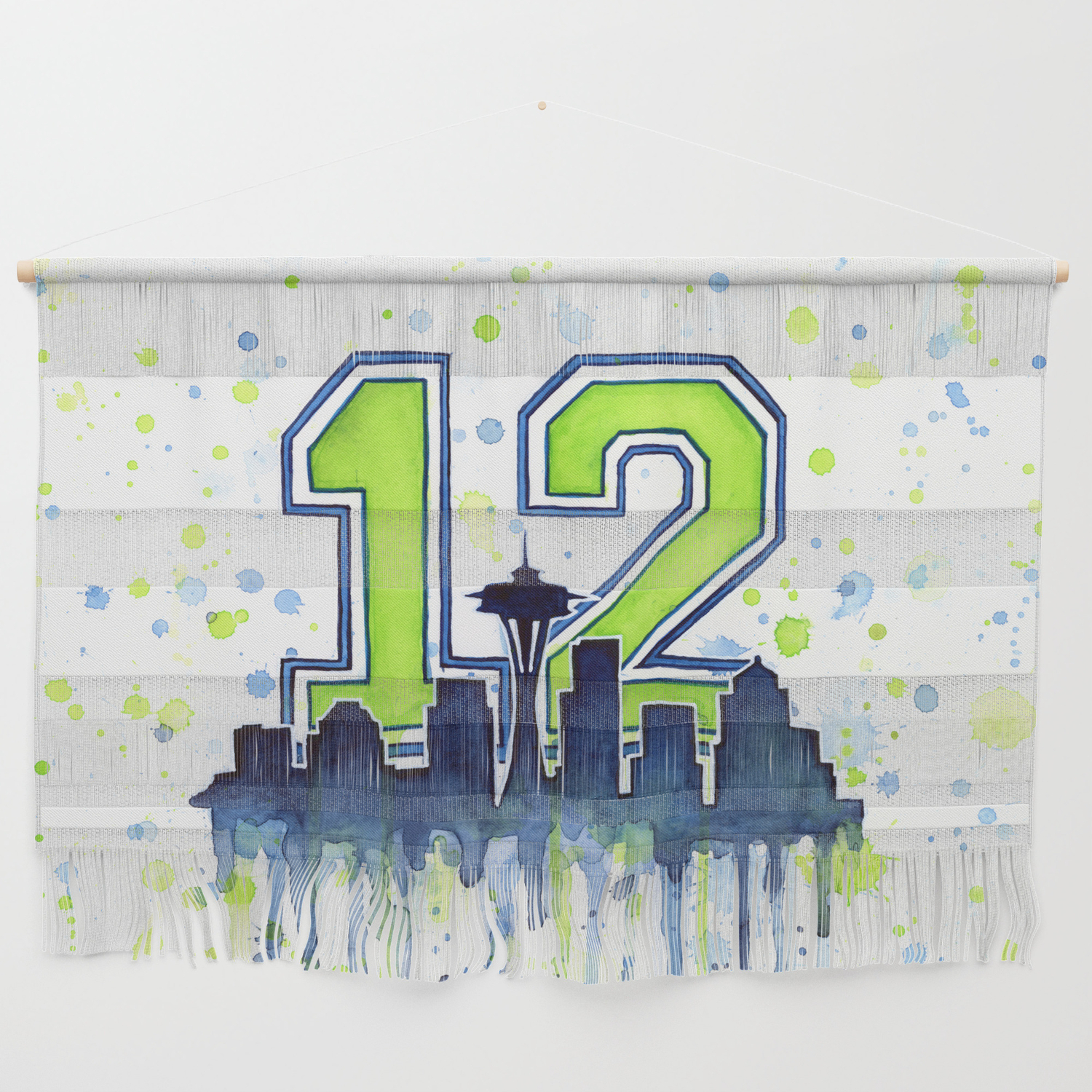 Seattle Skyline Space Needle 12th Art Wall Hanging By Olechka Society6