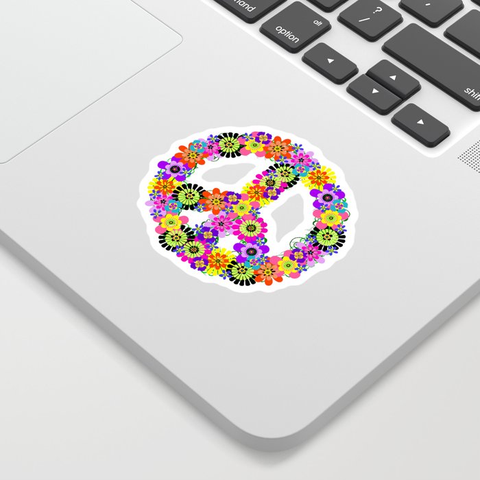 Peace Sign of Flowers Sticker