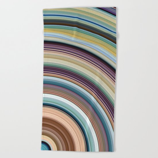 Colorful Planetary Rings Beach Towel