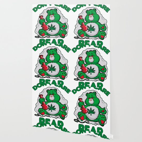 Do Not Care Bear Smoking Weed Bong Hemp Leaf 420 Wallpaper By