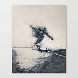 Skateboarding flip - Sketch Art Canvas Print