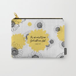 For no word from God will ever fail, Luke 1:37, Bible Verse Carry-All Pouch