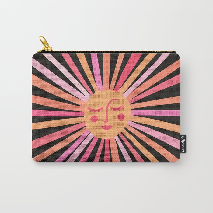 Sunshine – Pink on Charcoal Carry-All Pouch