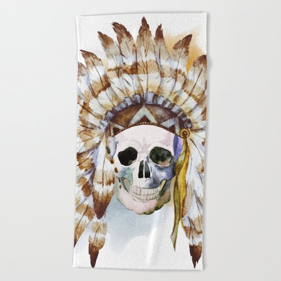 Skull 02 Beach Towel