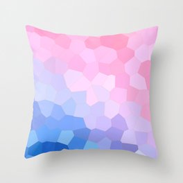 Pastel pink, blue and white Stained glass abstract art Throw Pillow