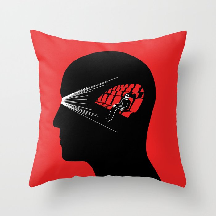 One Man Movie Theatre Throw Pillow By 7115 Society6