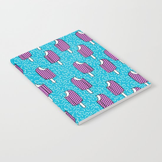 Bite Me - popsicle throwback 80s style memphis dots pattern trendy hipster summer ice cream Notebook