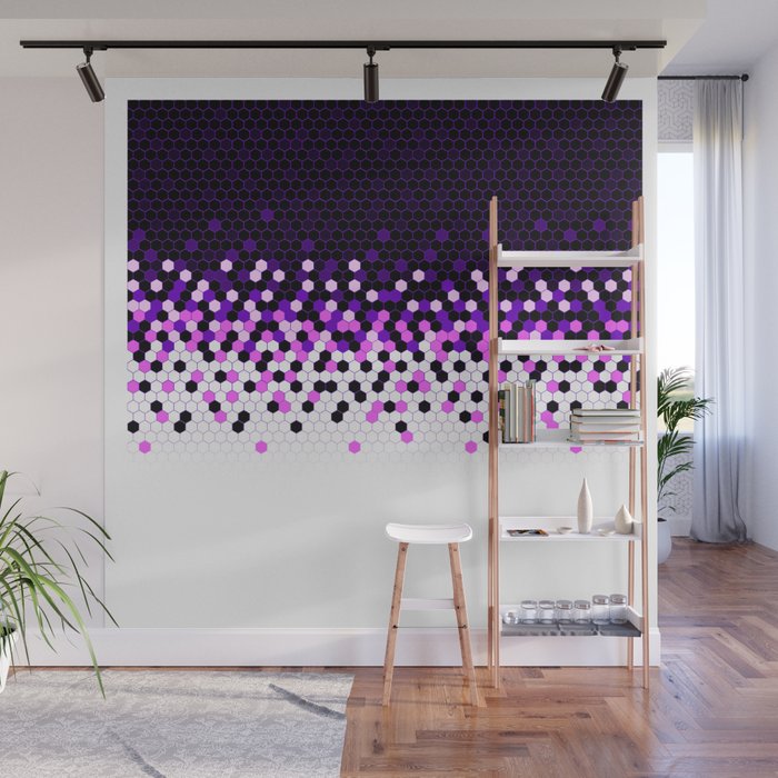 Flat Tech Camouflage Reverse Purple Wall Mural