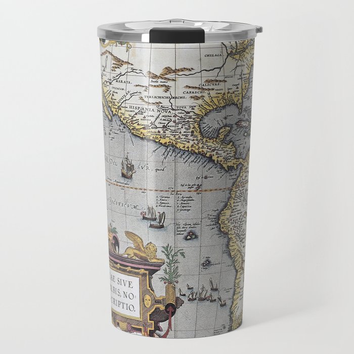 America Old Map 1570 Travel Mug