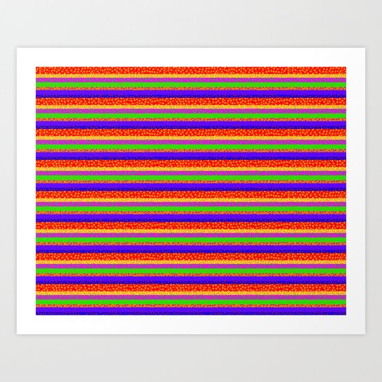 Bubbly Rainbow Striped Pattern Art Print
