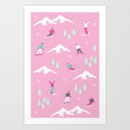 Lady Skiers Art Print