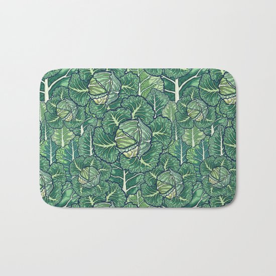 dreaming cabbages Bath Mat