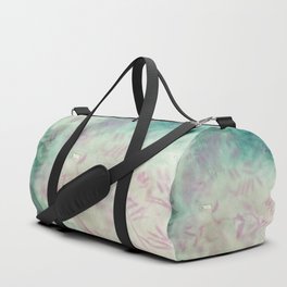 Watercolor emerald green ivory pink foliage floral  Duffle Bag