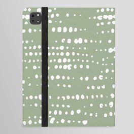 Abstract Spotted Pattern in Sage Green iPad Folio Case
