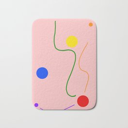 Freedom dots and lines on pale pink colored background  Bath Mat | Yellow, Dots, Colorwheel, Fineart, Graphicdesign, Color, Freedom, Lines, Geometrical, Red 