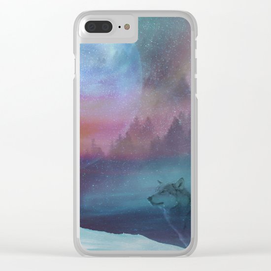 Howling at the moon Clear iPhone Case