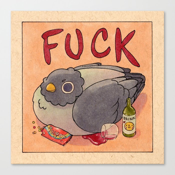 'Fuck' Pigeon 05 Canvas Print
