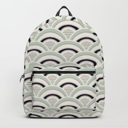 Japanese Seigaiha Wave in neutral pastel colors Backpack