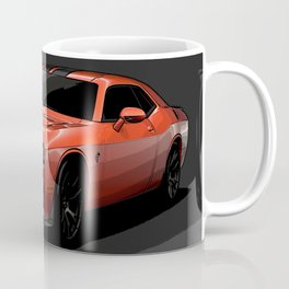 Challenger Hell Cat Car Orange Red with Stripes Coffee Mug