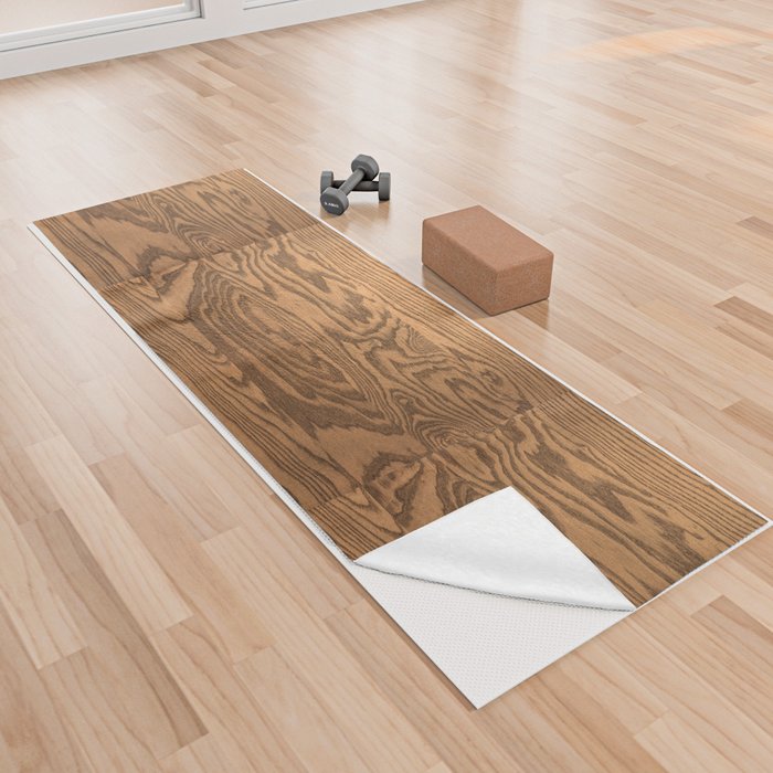 Wood, heavily grained wood grain Yoga Towel